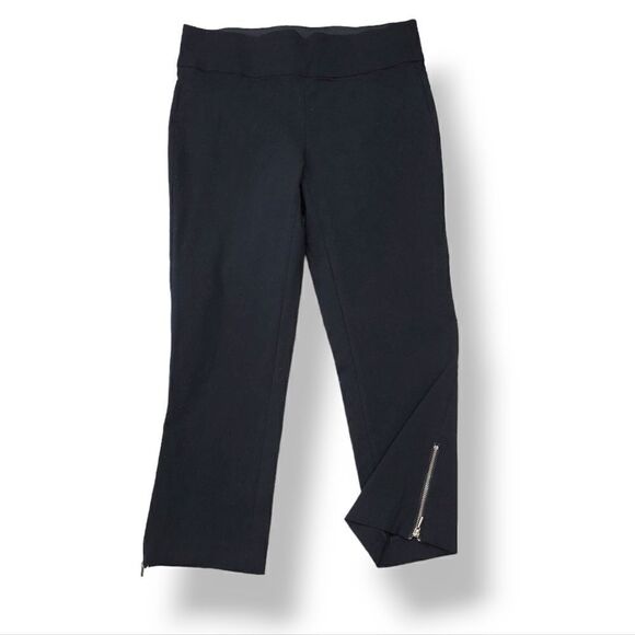 Rafaella Comfort Pull On Style Stretch Zippered Ankle Crop Pants in Black Size 4 - Picture 11 of 11